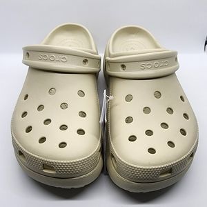NWT Platform Bone Crocs Size 9